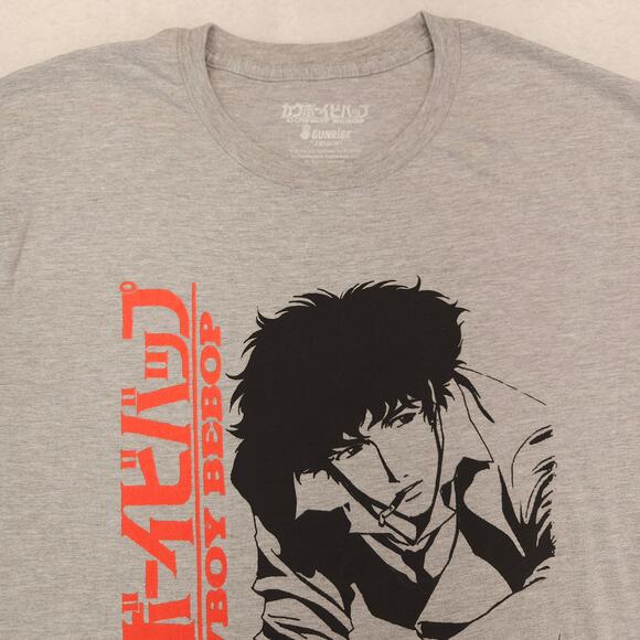 Cowboy Bebop Anime Graphic Crew Neck Short Sleeve T-Shirt Mens Size XL Gray - Picture 1 of 9